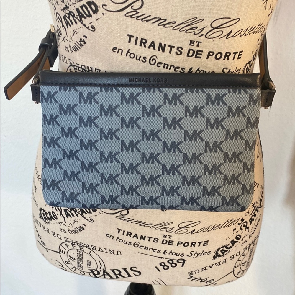 Michael Kors Gray Belt Bag with Monogram Design